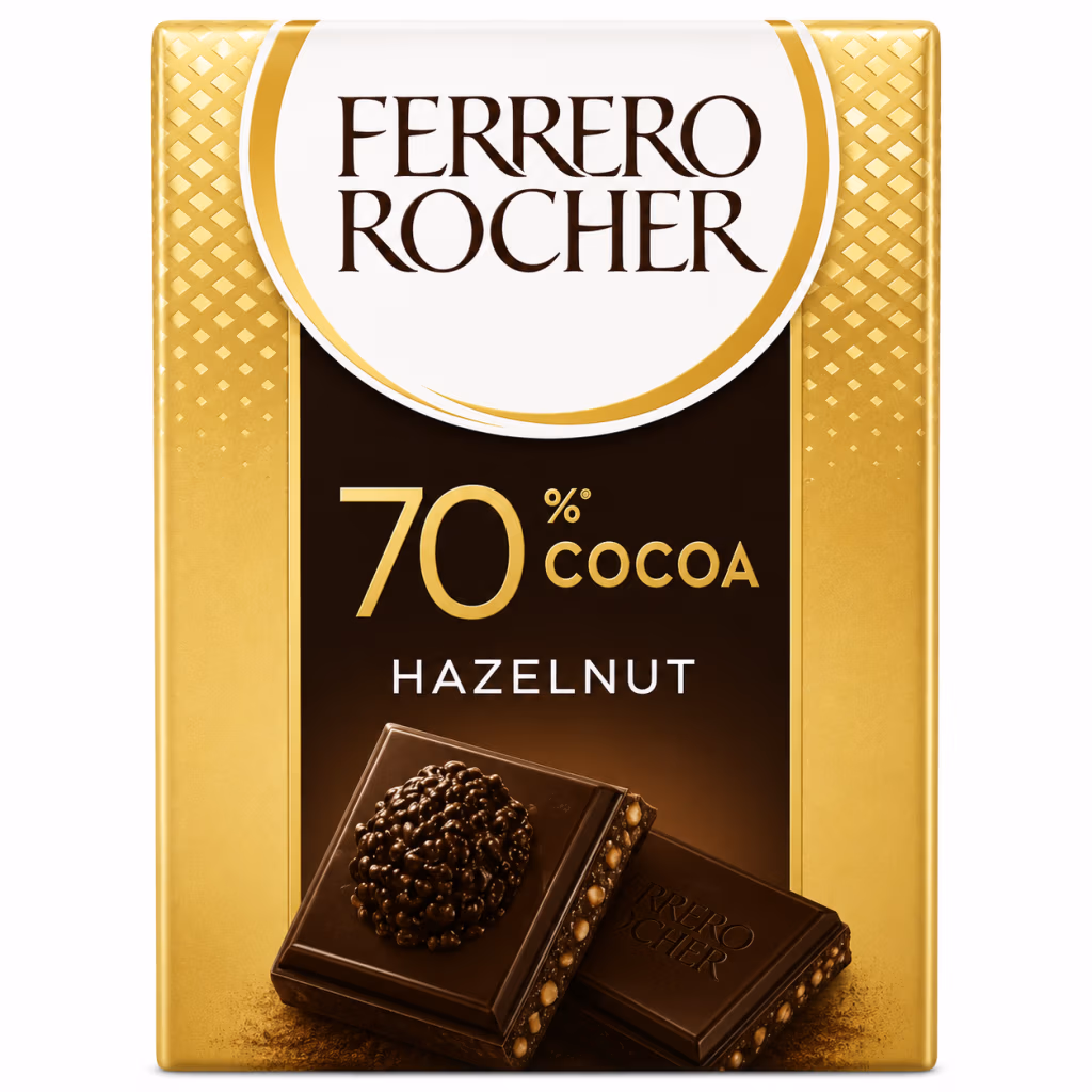 Ferrero Rocher Noisettes Chocolat Noir 70%, 90g