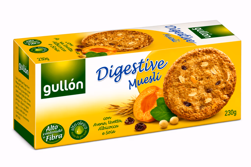 Gullon Digestive Muesli with Oats, Raisins, Apricot & Soya 425g