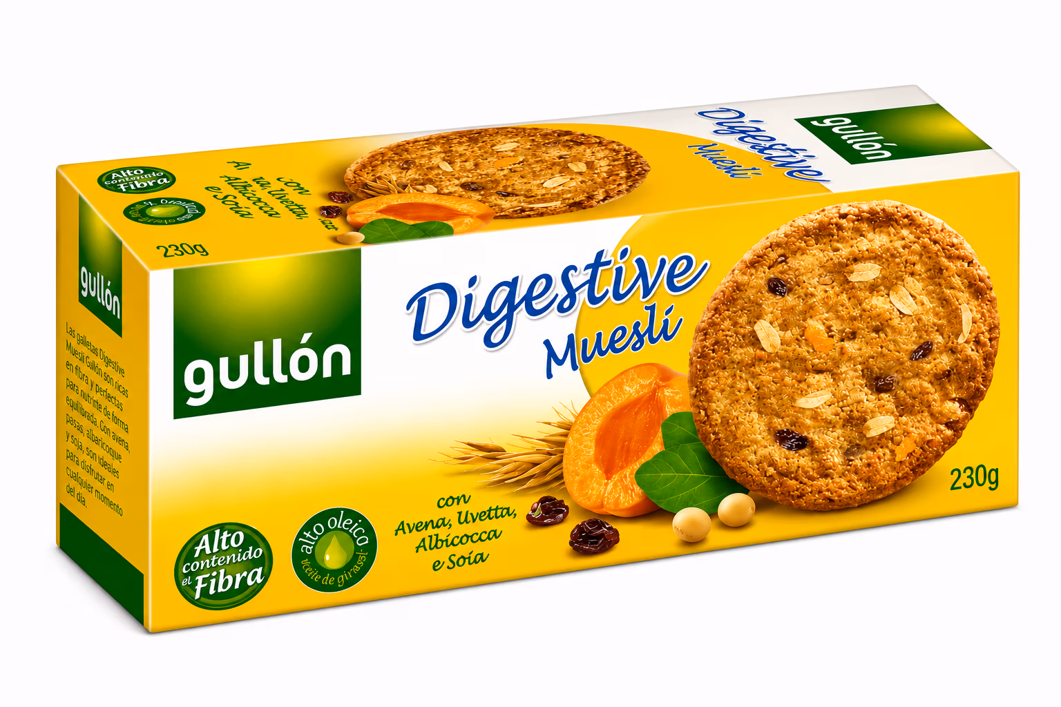 Gullon Digestive Muesli with Oats, Raisins, Apricot & Soya 425g