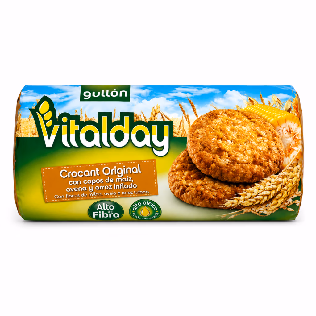 Gullón Vitalday Original, Biscuits Croquants à l'Avoine et au Miel Riches en Fibres 265g