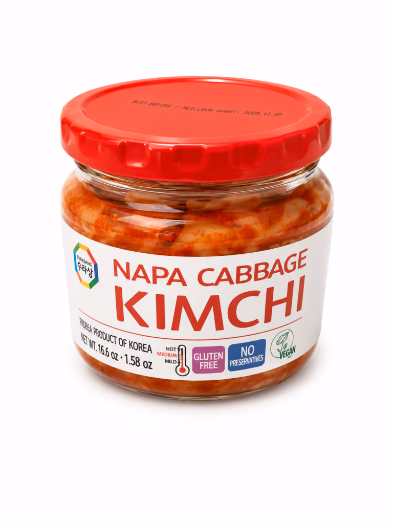 Korean Original Kimchi Bottled Cabbage, Vegan & Gluten Free 215g