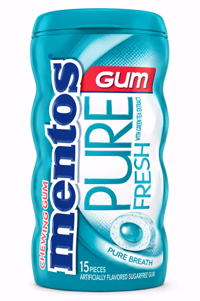 Mentos Pure Fresh Gum Menthe, Chewing-Gum Sans Sucre 30g