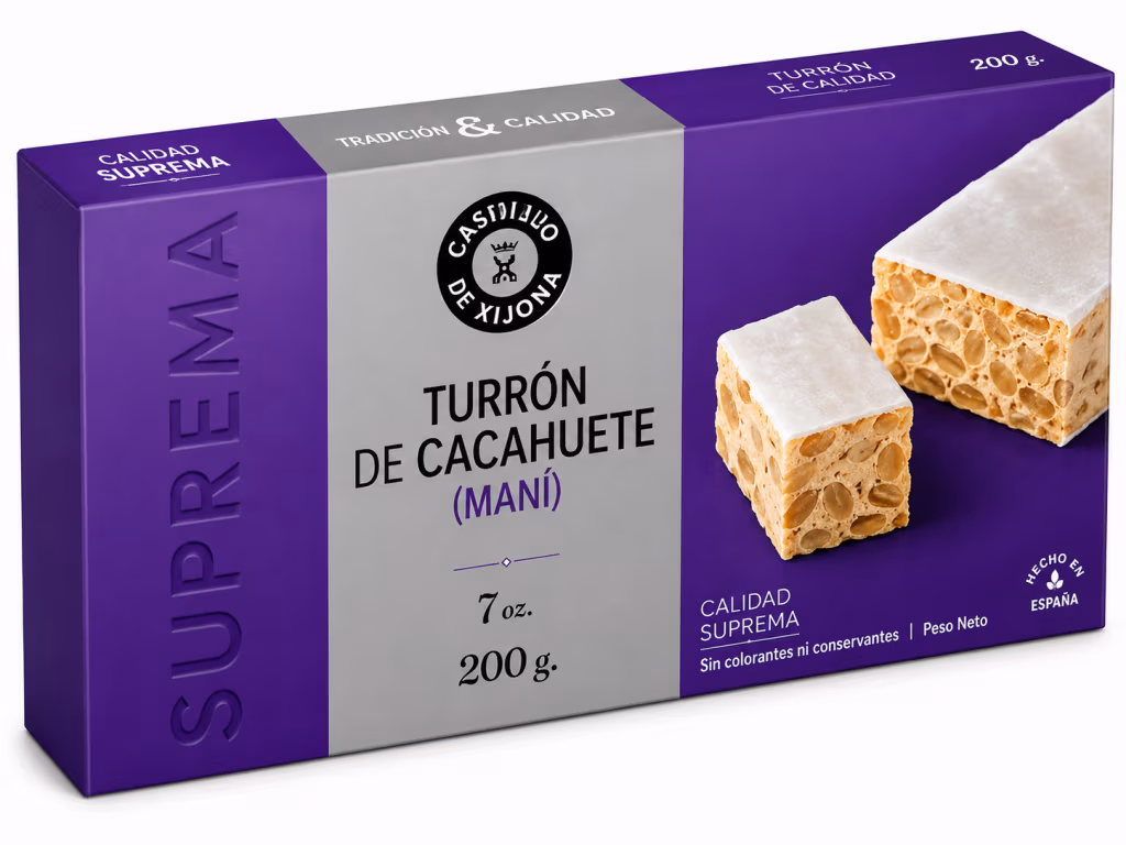 Turrón de Cacahuète Suprême 200g, Nougat Espagnol aux Cacahuètes