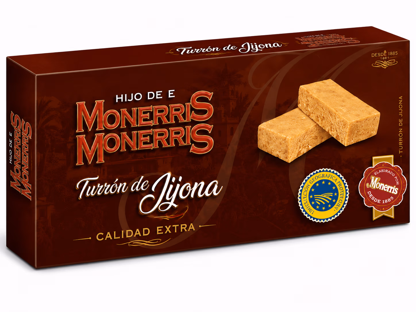 Monerris Turrón de Jijona Qualité Extra, Nougat Tendre Espagnol aux Amandes 150g