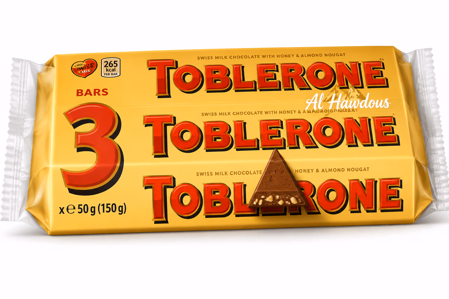 Toblerone Chocolat au Lait Suisse, Lot de 3 Barres x 50 g (150 g)