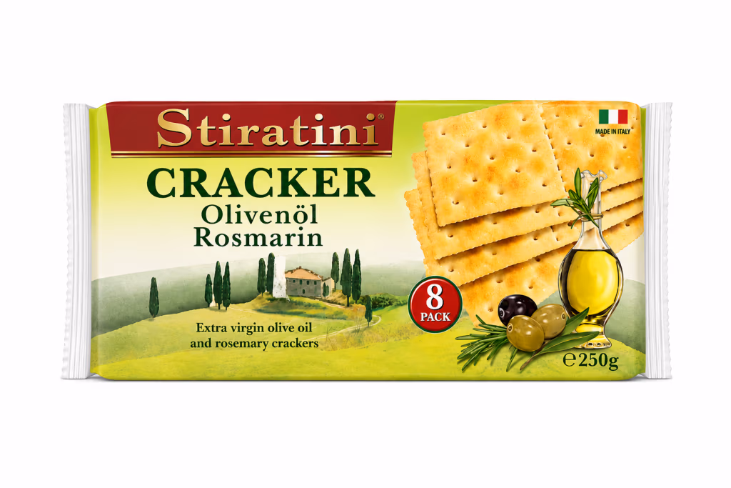 Stiratini Crackers Huile d'Olive Extra Vierge et Romarin 250g (8x31,25g)