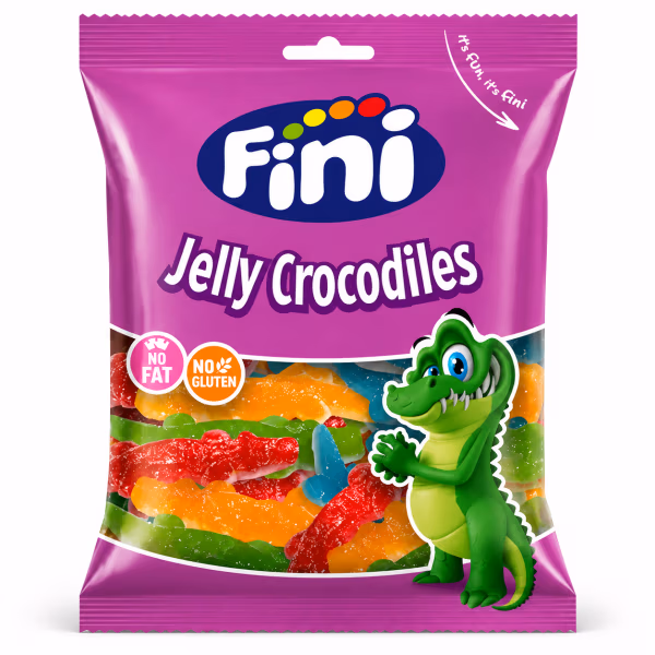 Fini Jelly Crocodiles, Bonbons Gélifiés Crocodiles Sans Gluten 90g