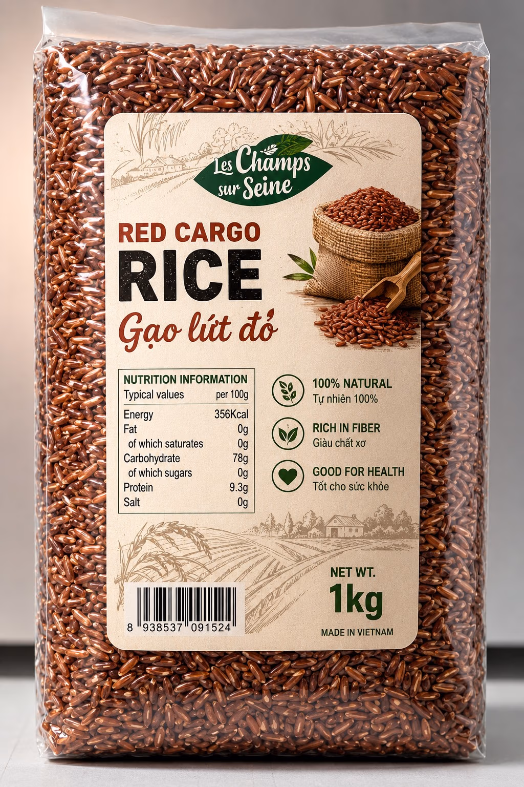 Gao lut do Red Cargo Rice 1kg
