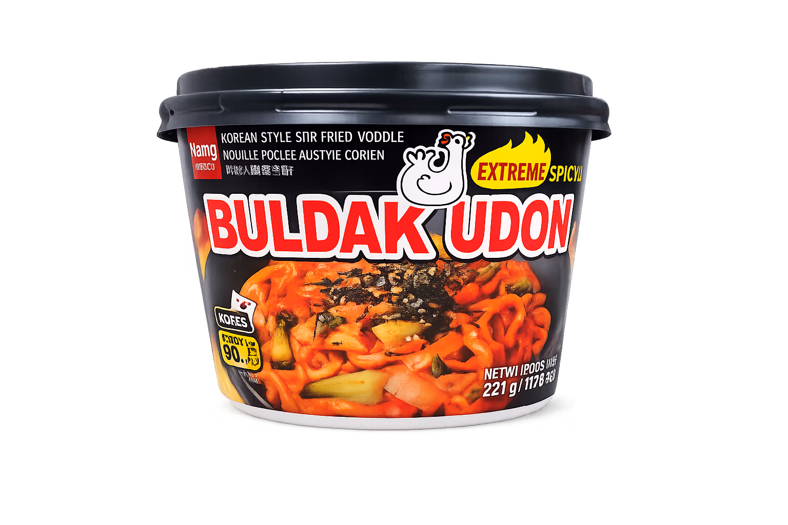 Buldak Udon Extreme Spicy – Nouilles Coréennes Ultra Piquantes 221g