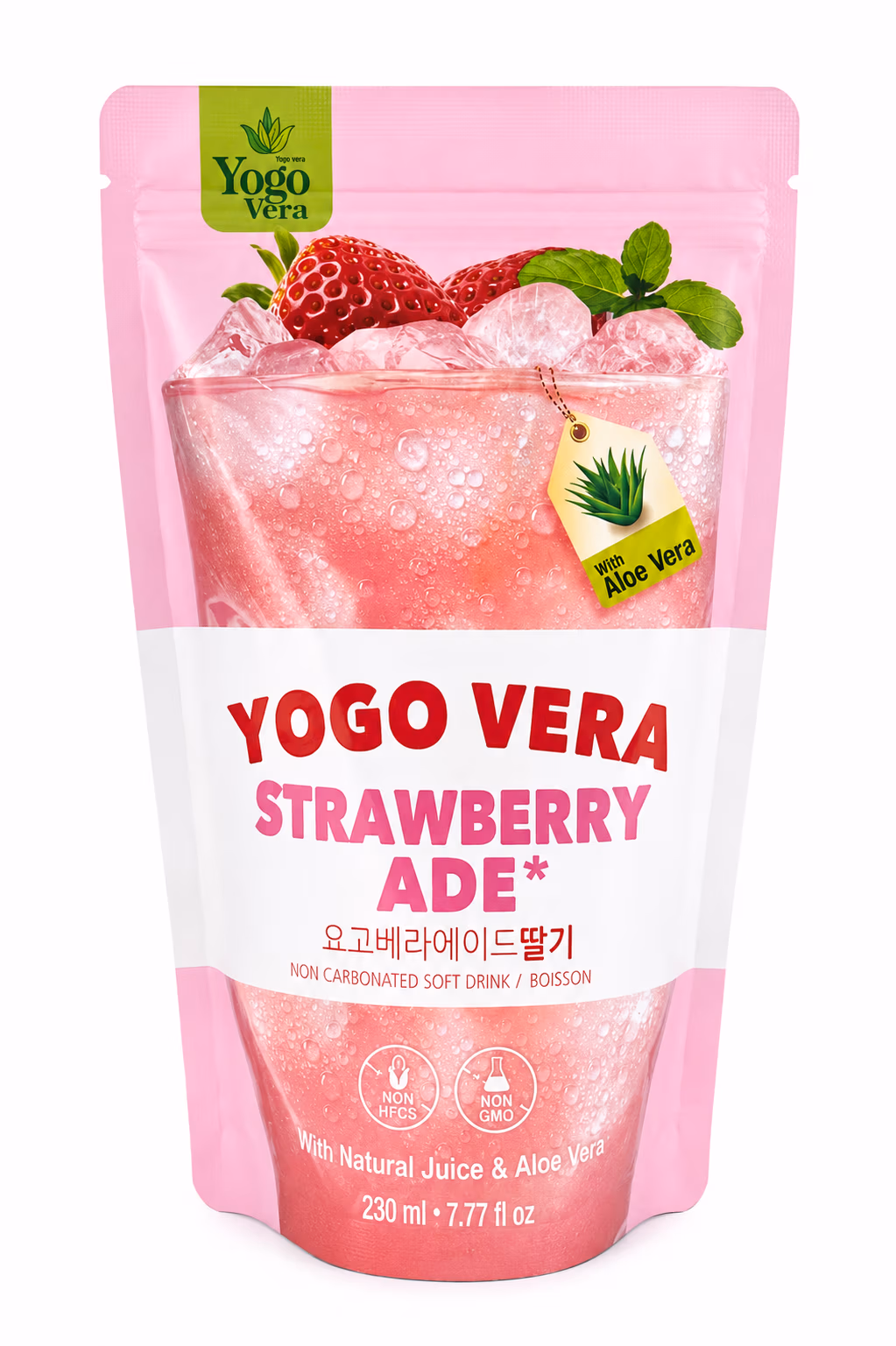 Yogo Vera Strawberry Ade, Boisson à l'Aloe Vera et à la Fraise 230ml