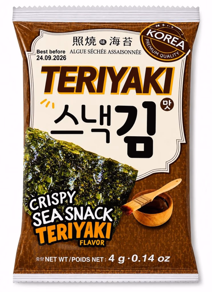 Snack d’Algues Croustillantes Saveur Teriyaki – Crispy Sea Snack 4g