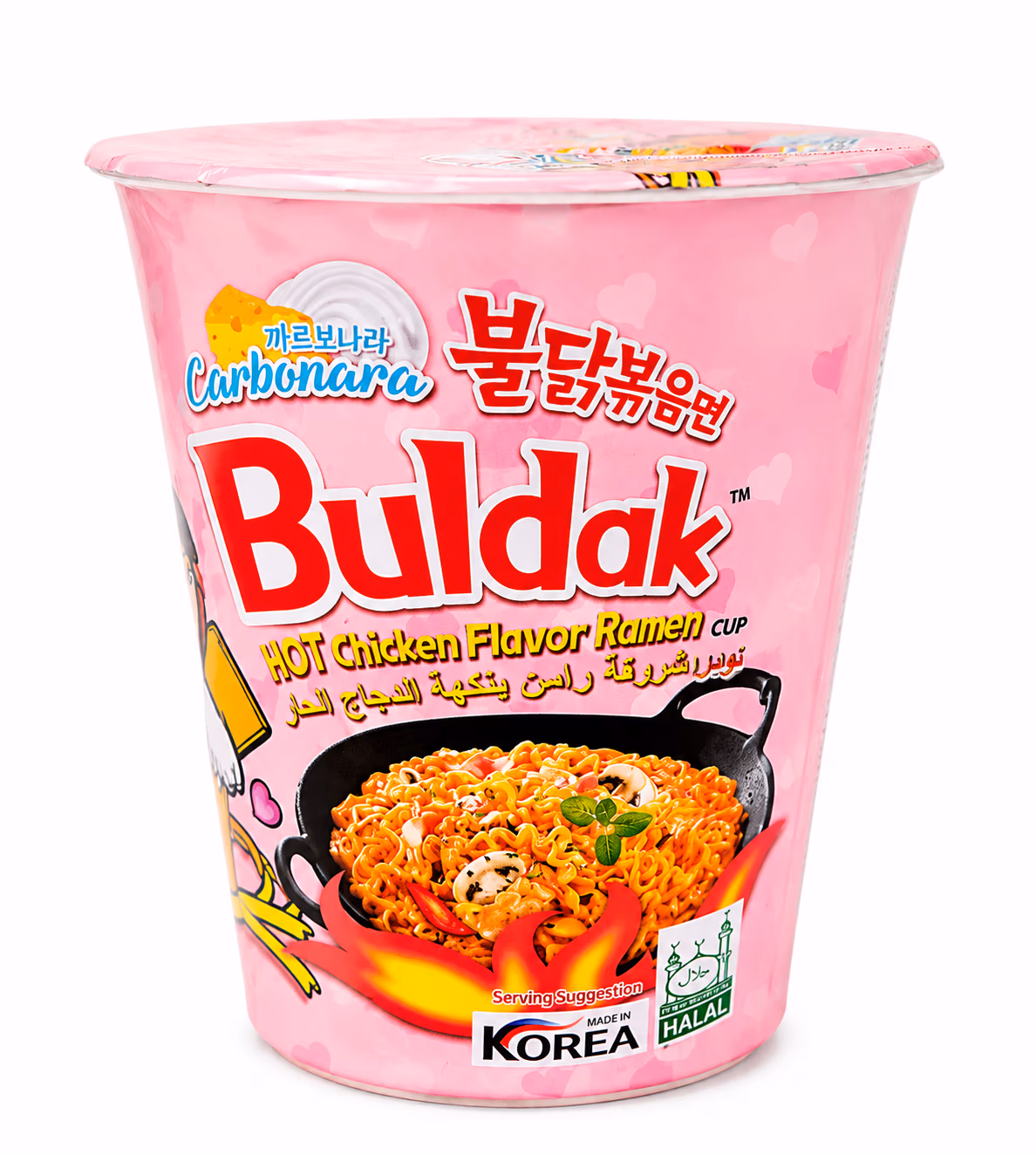 Nouilles Instantanées Buldak Carbonara, Saveur Poulet Épicé en Cup, Samyang