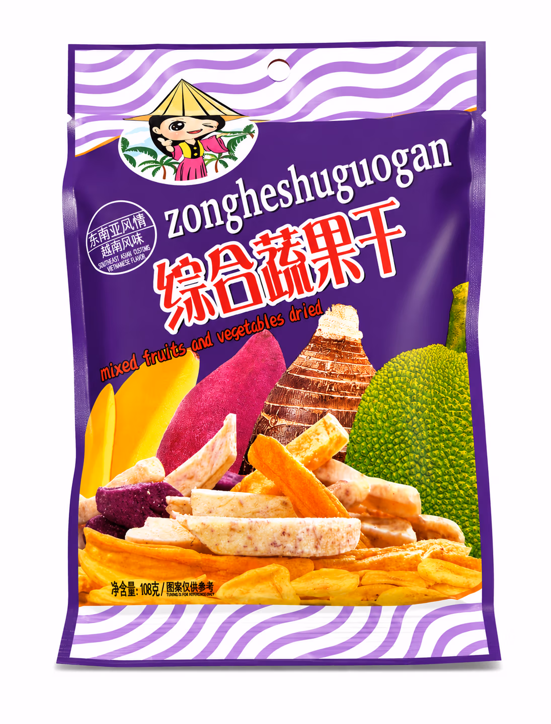 Mélange de Fruits et Légumes Séchés, Snack Croquant 108g